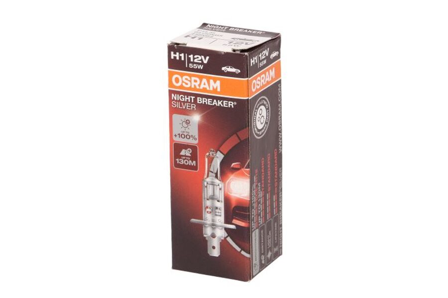 OSRAM Spuldze H1 Night Breaker Silver 